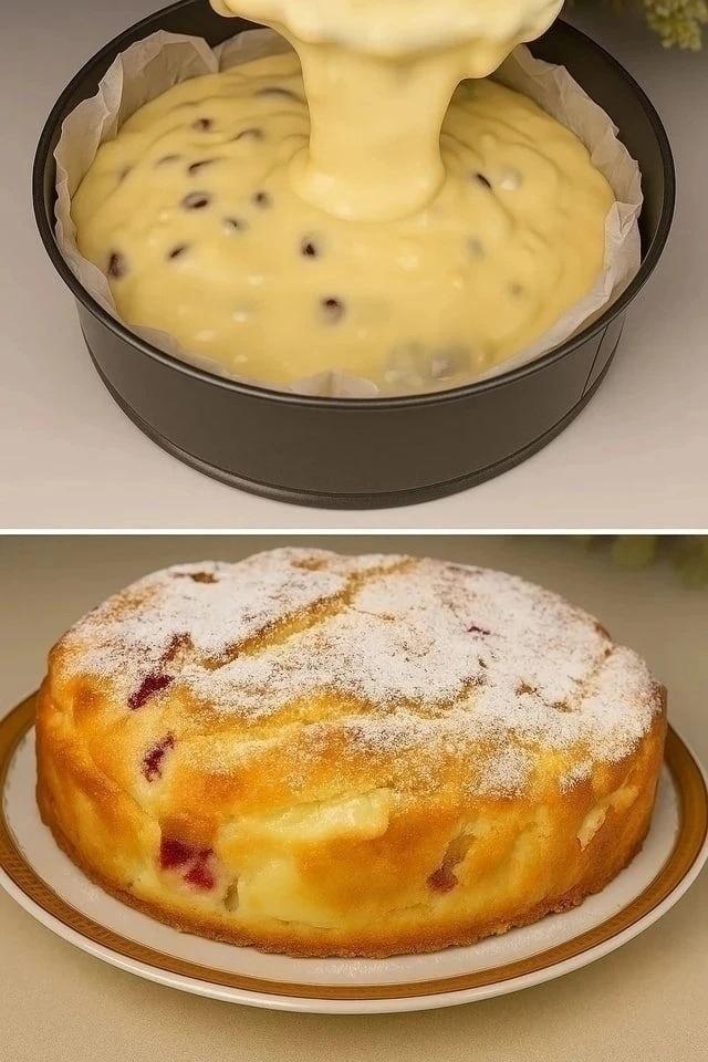 Пeку его ужe cто лет — и всё равно не надоедает 😍 Этот пирог — настоящая находка: ничего взбивать не надо, всё смешали — и сразу в духовку