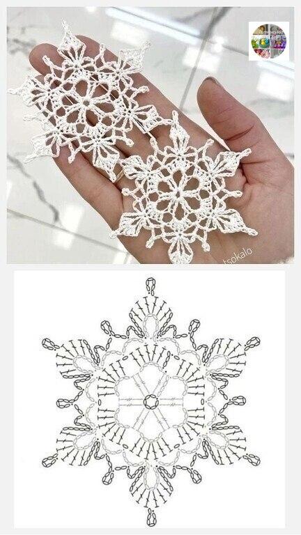 Снежинки. Вяжем крючком. Схемы.