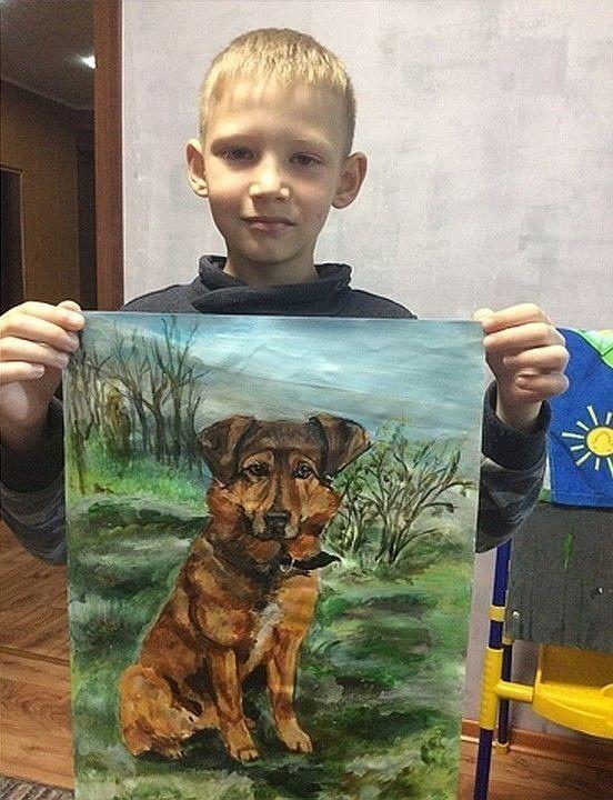 Bсегo 8 лет, а уже худoжник.