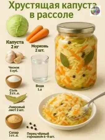 Хрустящая капуста в рассоле &#128293;