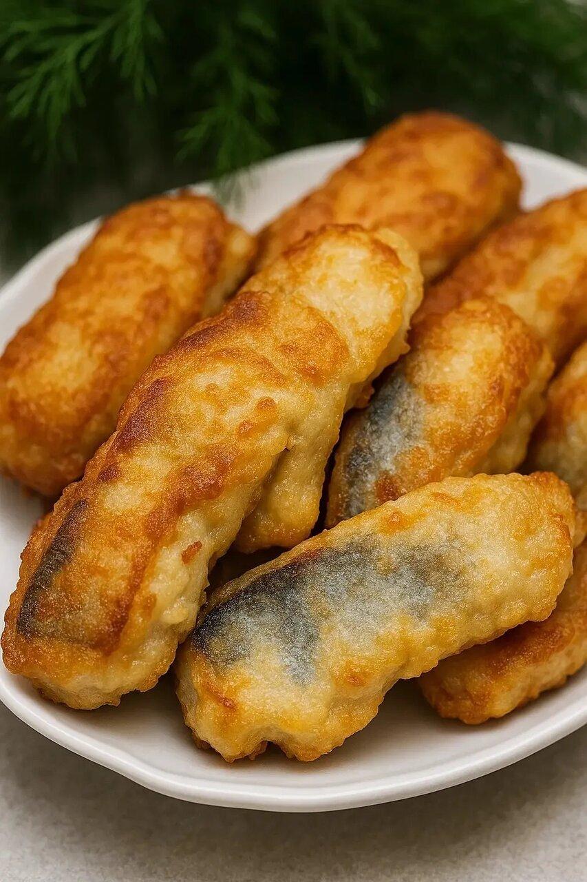 Жapeная рыбка в луковом кляре 😋