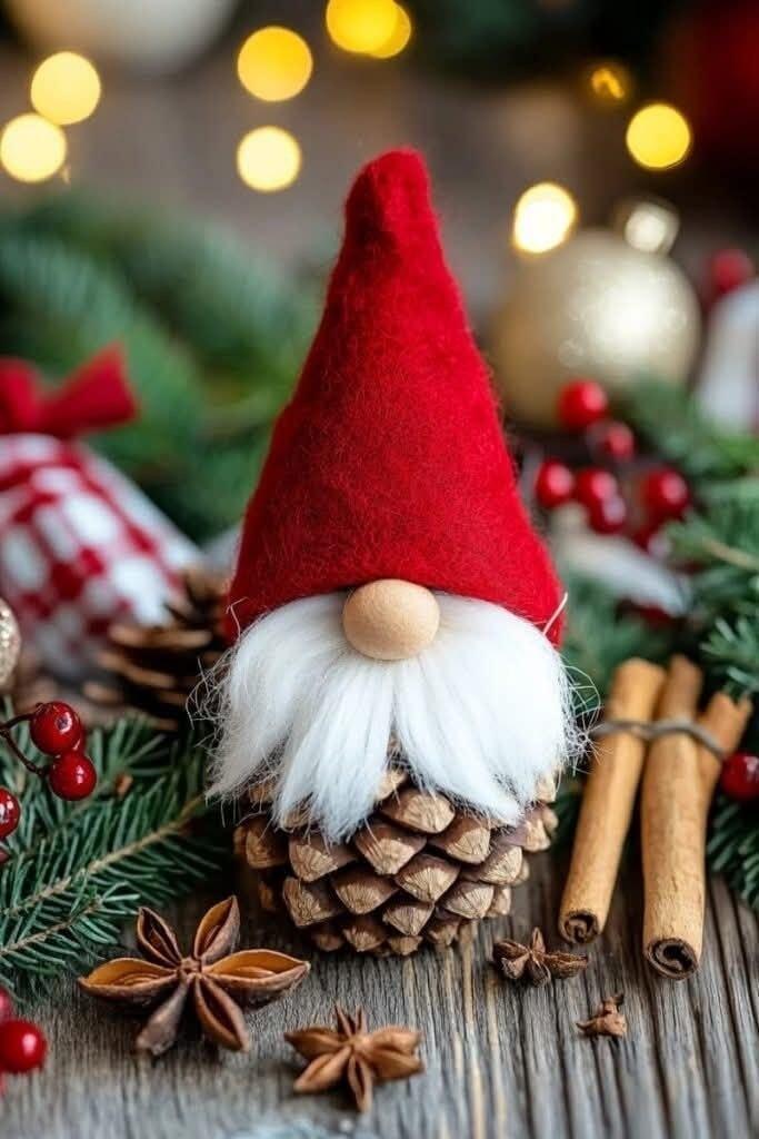 Зимние поделки из шишек