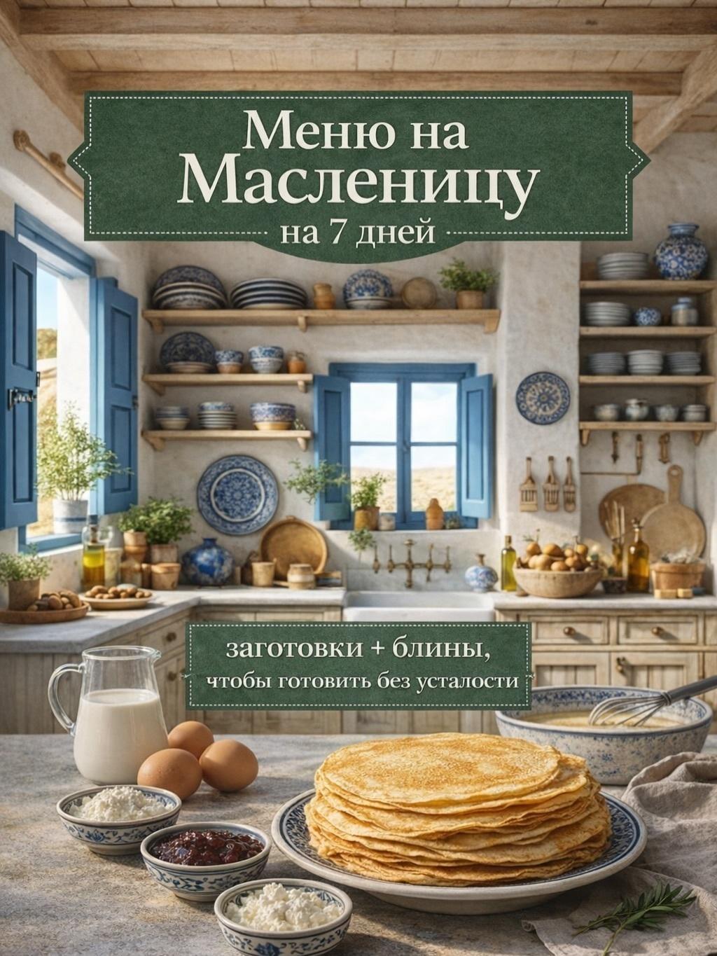Я собрала меню на Масленицу на 7 дней, чтобы готовить спокойно и не уставать.