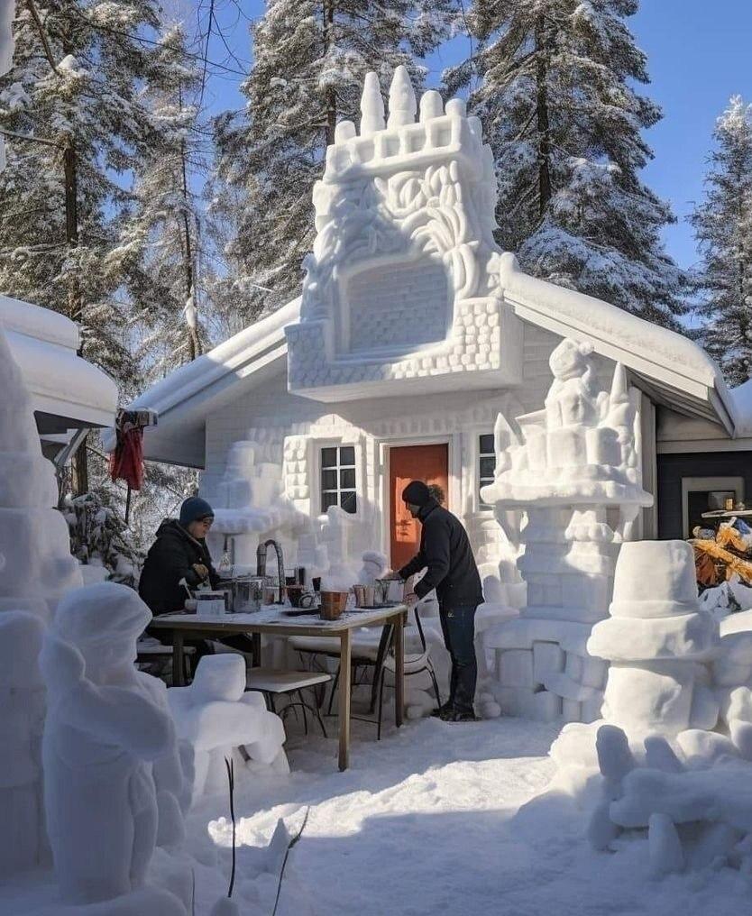 Такая красота из снега, как в сказке