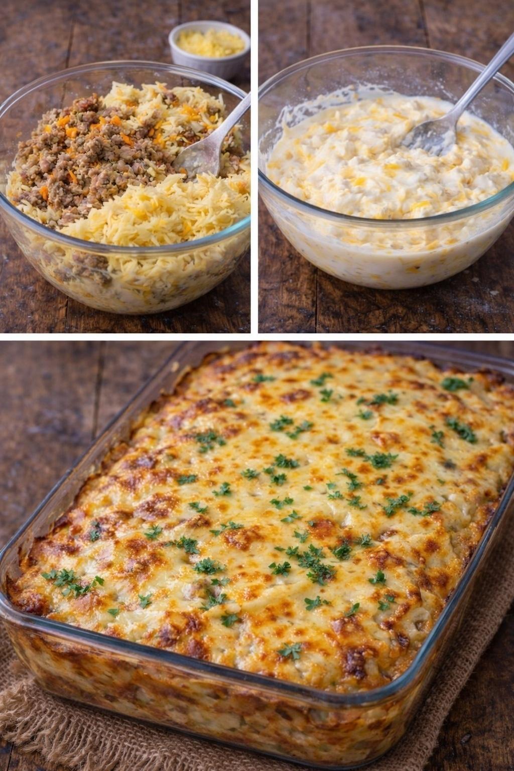 Картофельная запеканка с фаршем и сыром