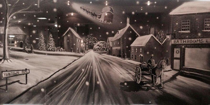 Сказочная роспись зимних окошек