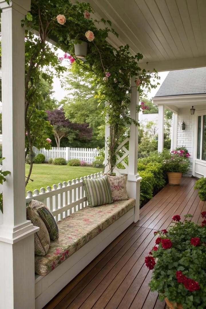 на цветочной веранде