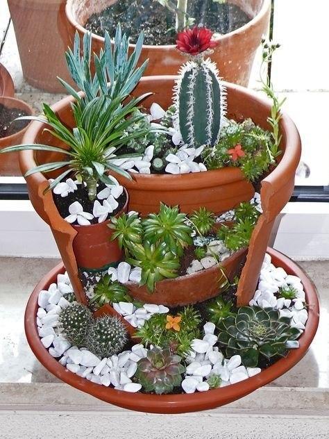 Идеи для дачи из старых горшков &#128077;️