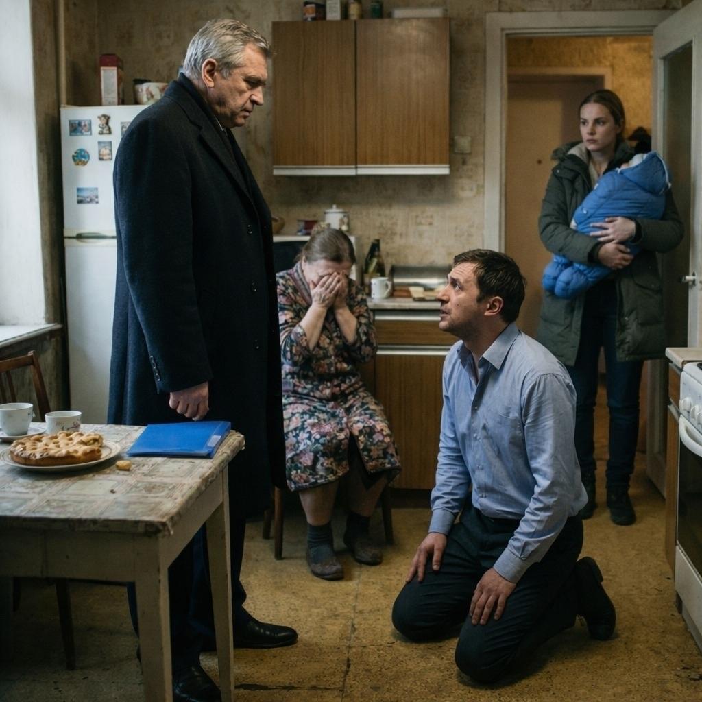 Муж пнул коляску при родне: «Рвань!». Он не знал, что через 27 минут в зал войдет гость, заставивший его упасть на колени