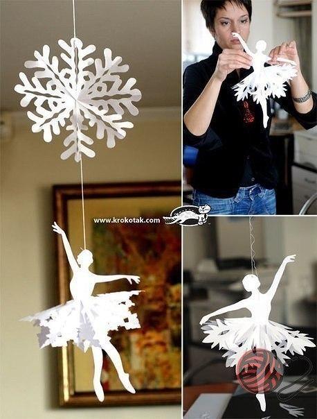 Снежиночки-балериночки с шаблонами