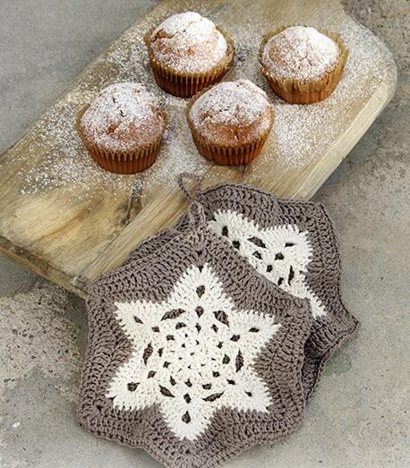 Прихватки "Снежинки" крючком. Схема