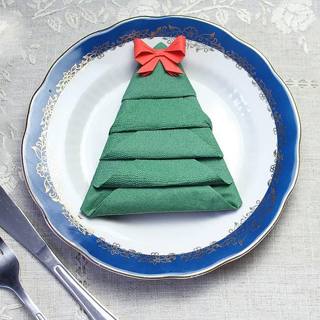 Как сложить салфетки "Ёлочкой". Мастер-классы