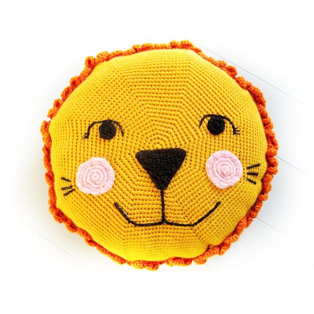 Детская подушка крючком "Львёнок". Описание