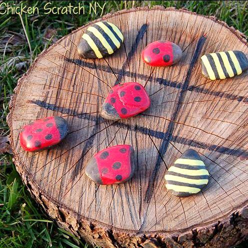 Детская поделка из природного материала своими руками: игра "Крестики-нолики"