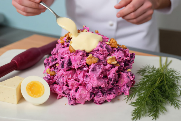 Свекольный салат вкуснее винегрета. Готовится быстро, можно есть хоть каждый день