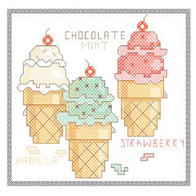 Вышивка: мороженое крестом. Схема