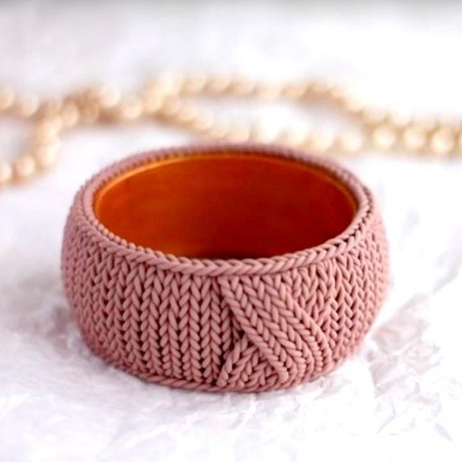 "Вязаные" украшения из полимерной глины. Мастер-классы