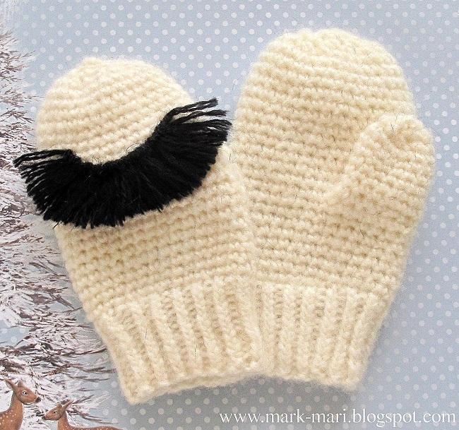 Варежки крючком "Реснички". Описание и мастер-класс