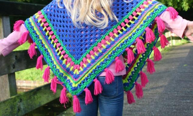 Вязаное детское пончо - 5 мастер-классов