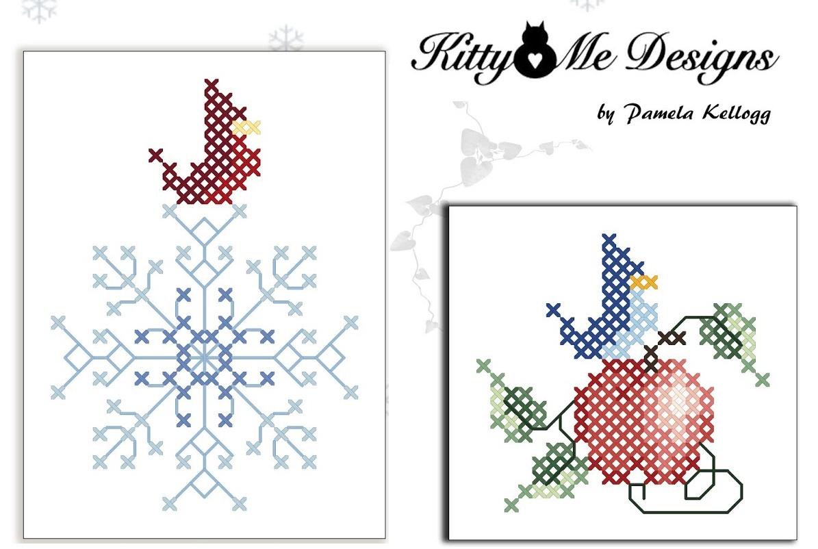 Вышиваем маленьких птичек по дизайнам от "Kitty and Me"