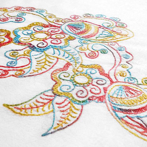 Контурная вышивка "Цветы". Схема 