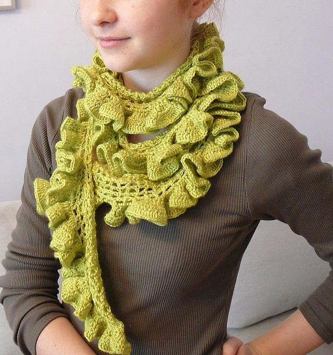Как связать шарф с воланами "Вивьен". Описания и мастер-класс
