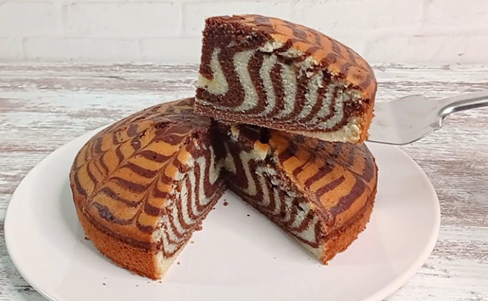 Торт «Зебра» как из детства. На кефире: поднимется сам, без взбивания миксером