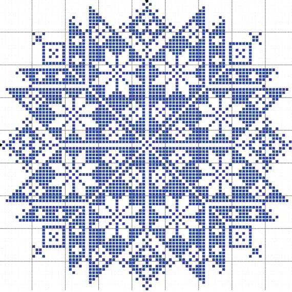 Норвежский узор. Схема вышивки крестом