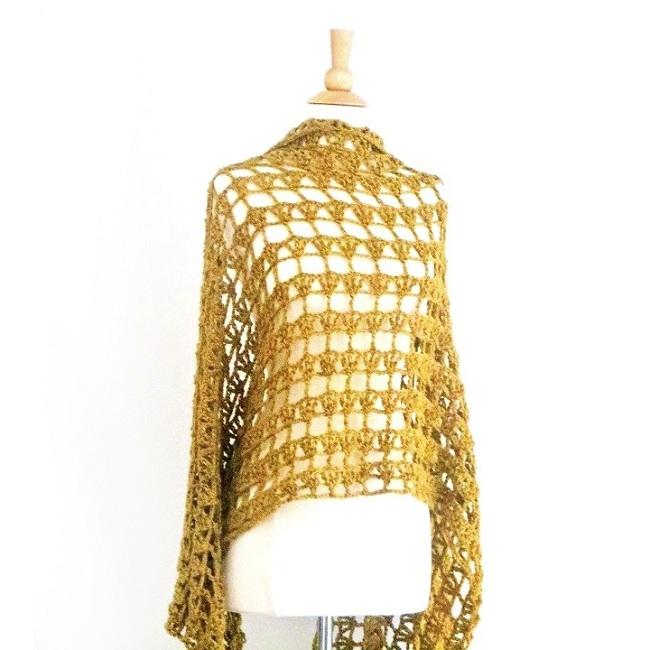 Простая шаль крючком для начинающих. Схема