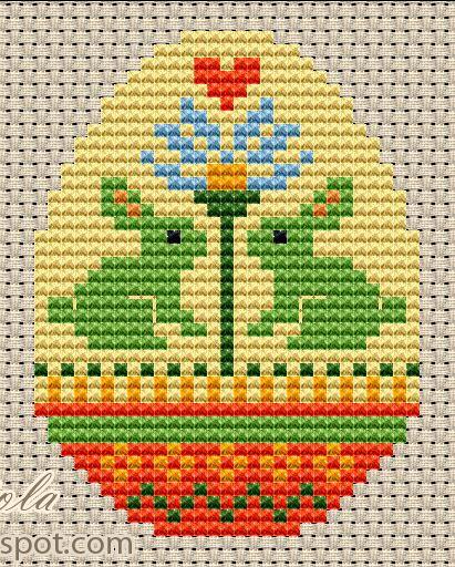 Пасхальное яйцо: вышивка крестом. Схема