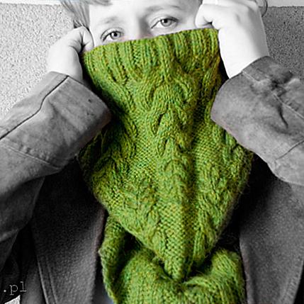 Снуд спицами узором "Ёлочка". Описание