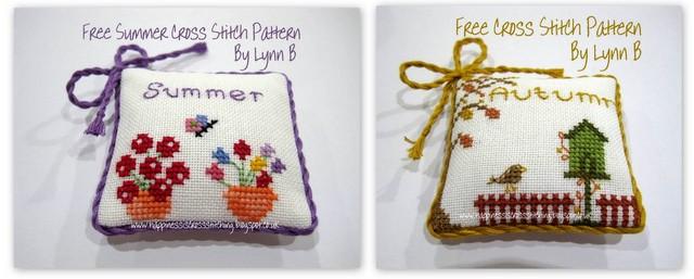 Времена года: миниатюрные схемы для вышивки от Lynn B