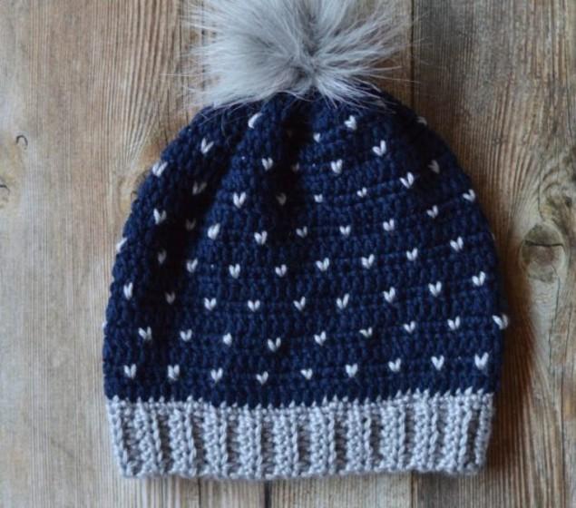 Зимняя вязаная шапка со снежинками - 5 крутых вариантов