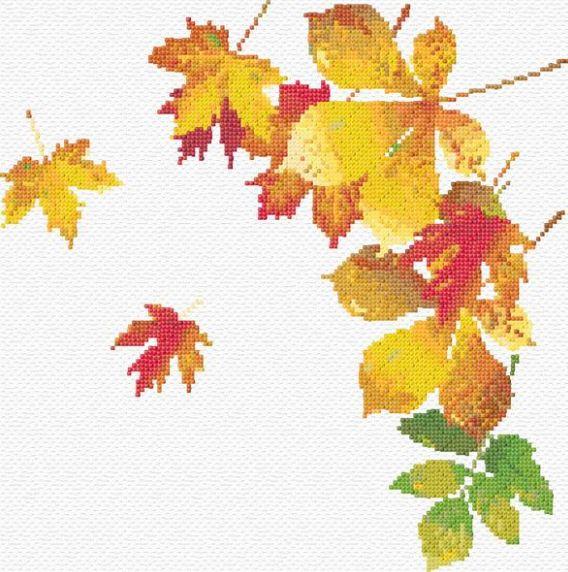 Осенние листья. Вышивка крестом