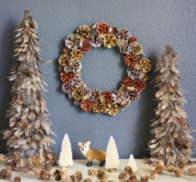 Новогодний венок на дверь - 5 небанальных идей