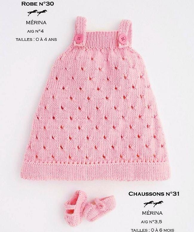 Детский сарафан спицами и пинетки. Описание