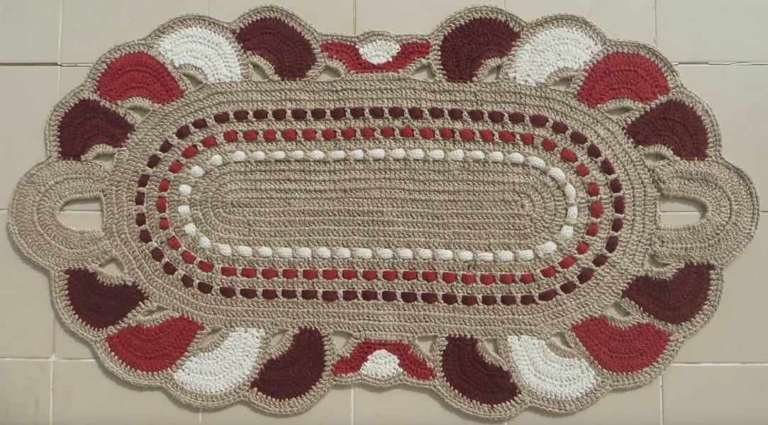 Вязание ковриков крючком из джута: ковер "Восточная сказка"