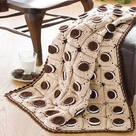 Плед крючком "Печенье Орео"