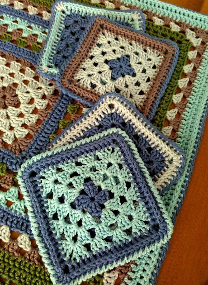 Granny square crochet coaster