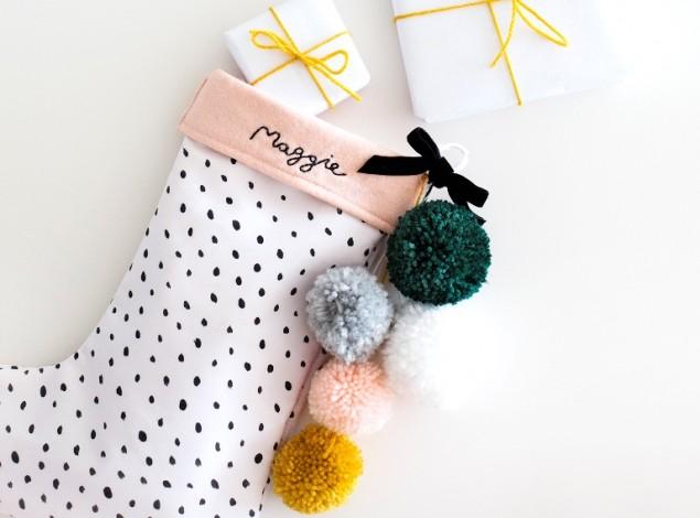 как сделать новогодний носок для подарков