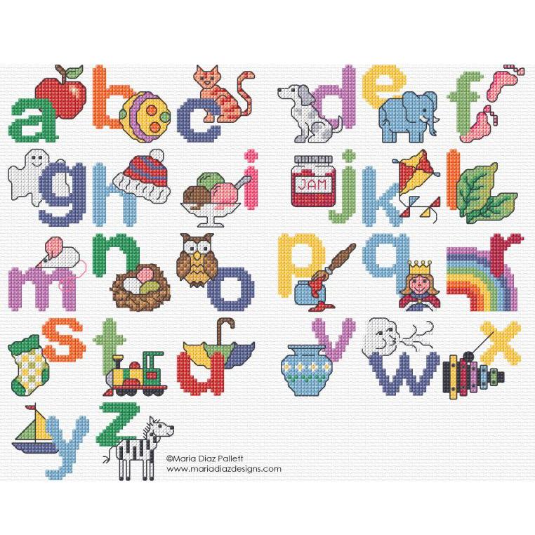 детский алфавит крестом схема